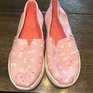 Toms Poodles Pink Slip On Shoes LIKE NEW size 13 youth